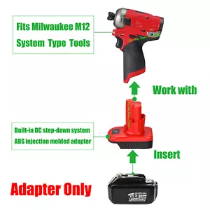 1 Adapter für Milwaukee M12 Werkzeuge, kompatibel mit Makita 18V Bediengerät Akku - Bild 1 von 8