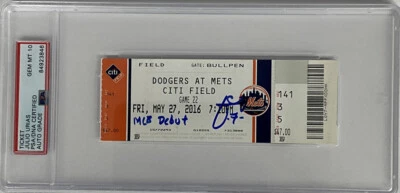 JULIO URIAS DODGERS SIGNED MLB DEBUT TICKET STUB PSA 84923846 GEM MT 10 AUTO - Image 1 of 4