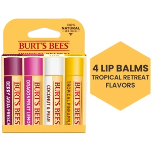 100% Natural Origin Feuchtigkeitsspendender Lippenbalsam, Tropical Variety Pack, 4 Tuben - Bild 1 von 12