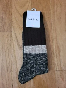 New Paul Smith Arnaud Men's Rib Marled Colorblock Socks One Size (Made In Italy - Picture 1 of 4