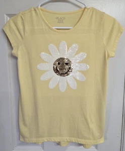 The Children's Place Girls Flip Sequin Flower Graphic T-Shirt, Size XL 14 - Picture 1 of 3