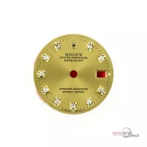Rolex original 26 mm Datejust 69173 79173 6916 esfera de diamante champange 2/T #D64 - Imagen 1 de 8