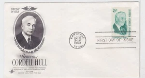 TurtlesTradingPost- Cordell Hull  #1235 1963- FDC Artcraft Cachet - Picture 1 of 1