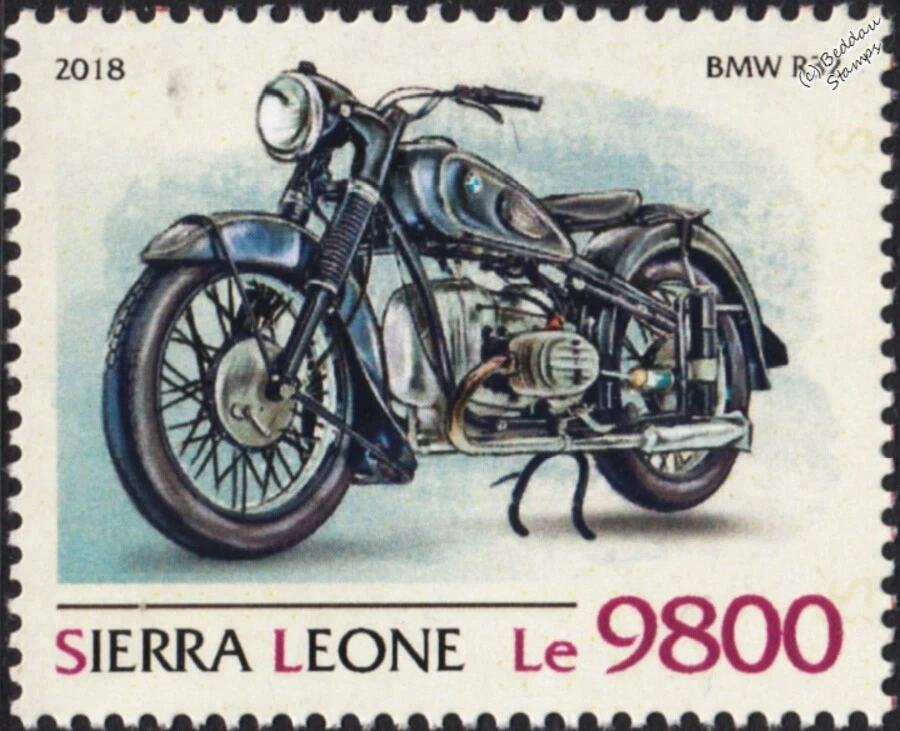 BMW R32 Classic Motorcycle Motorbike Stamp (2018 Sierra Leone) - Image 1 of 1