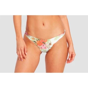 VOLCOM Desert Blooms Bikini Bottoms Sz S White Floral Cheeky Fit Swim Bottoms - Picture 1 of 7