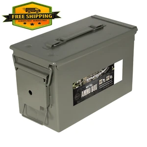 Strategy 50 Caliber Metal Ammo Storage Box 12 in. x 6.125 in. x 7.25 in. OD Gree - Picture 1 of 9