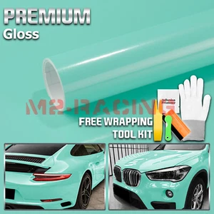Gloss Teal Glossy Vinyl Car Wrap Sticker Decal Sheet DIY Bubble Free Air Release - Picture 1 of 12