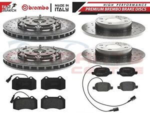 FOR ABARTH 500 595 695 FLOATING BREMBO FRONT REAR DRILLED BRAKE DISCS KIT PADS