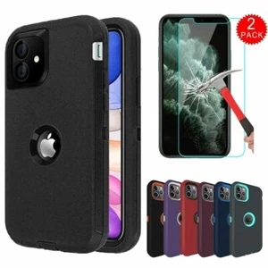 For iPhone 11/11 Pro/11 Pro Max Hybrid Armor Rugged Case Cover+Screen Protector - Picture 1 of 19