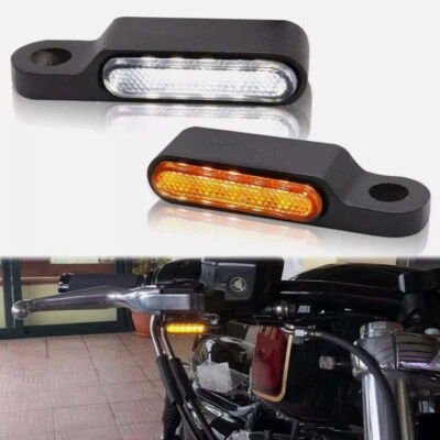 For Harley Sportster 1200 883 Handlebar LED Turn Signals Blinker Running Light - Image 1 of 4