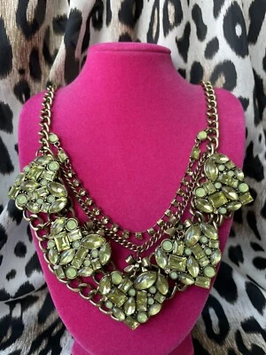 Collar Betsey Johnson Menta Verde Cristal Topacio Lucita Adornado Corazón Bronce Foto 1 de 4