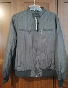 New Vtg Structure Windbreaker Jacket Black Sz M Y2K 80's New Old Stock - Picture 1 of 9