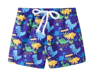 Toddler Boy's Swim Trunks – Blue Dinosaur Print | Sizes 1-5T - Picture 1 of 2