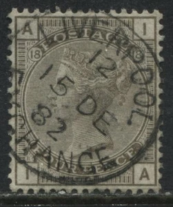 GB 1881 4d gray brown Plate 18 lettered IA superb used with Liverpool 1882 CDS - Bild 1 von 1