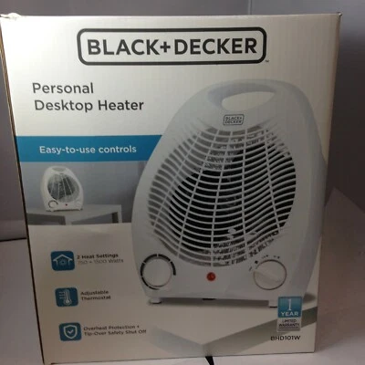 BLACK+DECKER Personal Desktop Heater - White (BDH101W) - Image 1 of 3