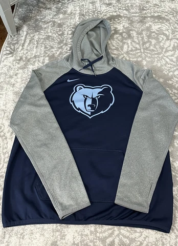Nike Dri Fit Women’s L Blue Gray Hoodie Sweatshirt Memphis Grizzlies Thumbholes Cover