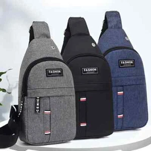 1pc New Men's Chest Crossbody Bag Travel Small Backpack Oblique Bag - Picture 1 of 4
