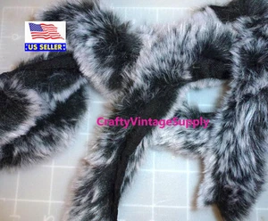 1 yard black white faux fur trim artificial furry strip sewing crafts diy - Picture 1 of 2