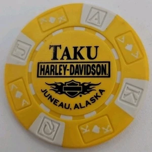 TAKU HARLEY DAVIDSON DE JUNEAU, ALASKA $25 CONCESIONARIO FICHA DE PÓKER NUEVO - Imagen 1 de 2