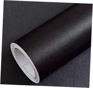  Matte Wallpaper Plain Vinyl Film Self-Adhesive Shelf Liner 16" x 120" Black - Picture 1 of 7