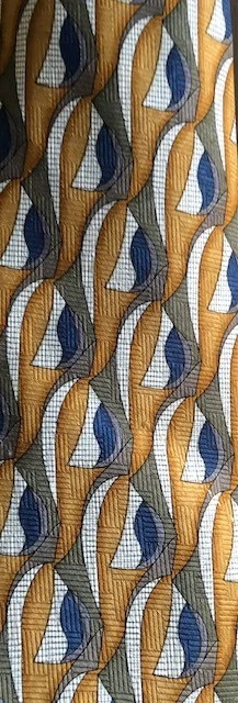 Corbata de cuello Marquis dorado azul poliéster para hombre 60" x 4" ~usada en excelente estado~ Foto 1 de 4