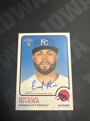 2022 TOPPS HERITAGE EMMANUEL RIVERA AUTOGRAPH ROOKIE BASEBALL CARD. - Image 1 of 2