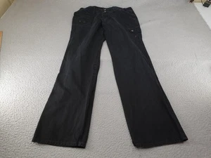 Old Navy Pants Womens Size 12 Black Y2K Low Waist Baggy Wide Leg Cargo Pockets - Picture 1 of 12