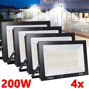 4Pack 200W Watt LED Flood Light Outdoor Garden Lights Security Floodlights 6000k - Picture 1 of 9