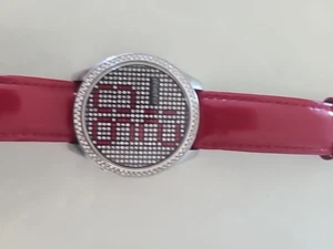 Orologio digitale meccanico micromagnetico Phosphor Appear cinturino pelle rosso## - Foto 1 di 7