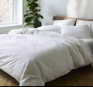 Brand New DWR Percale Duvet Cover - Queen / Full, Light Grey - Luxury Designer - Picture 1 of 5