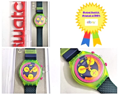 Swatch Chrono Nuevo NOS Grand Prix SCJ101 Vintage Reloj de Pulsera Años 90 1992 - Imagen 1 de 4