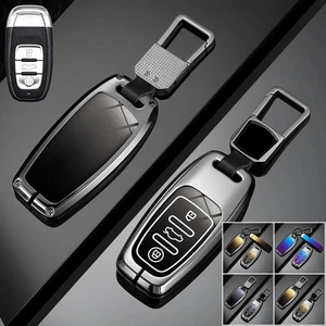 Zinc Alloy TPU Car Key Fob Case Cover For Audi A3 A4 A5 A6 A7 A8 Q5 Q7 SQ5 Q3 S4 - Picture 1 of 13