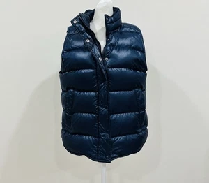 J.Crew Women's Down Puffer Vest Navy Water Resistant Size M - Picture 1 of 11