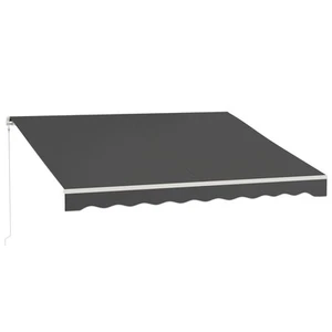 Outsunny 12' x 10' Electric Retractable Awning w/ Remote Controller, Dark Gray - Picture 1 of 11