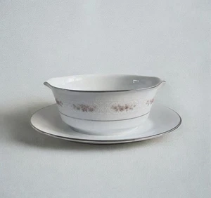 Noritake RC Sri Lanka L500 Petula Sauciere mit angesetzter Platte Vintage Floral - Bild 1 von 6