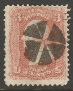 Parrilla Scott #94 3 centavos 1867-68 F usada elegante cancelación 94SP02-53 - Imagen 1 de 2