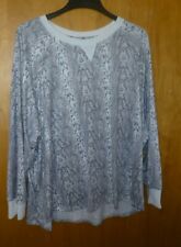 Secret Treasures Women's Snake Print Hacci Pajama Top Grey Size 2x