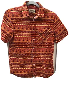 Altamont Skateboards Tribal Orange Red Button Up Shirt Men's Small S/S Hawaiian - Picture 1 of 9