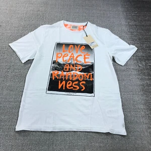 Scotch Soda Shirt Mens Large Graphic Print White Orange Short Sleeve Casual - Picture 1 of 8