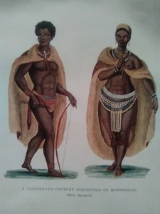 Print:  A Nineteenth Century Conception of Hottentots (After Burchell) 1929 - Picture 1 of 4