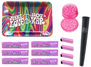 Metal Rolling Tray Set Smoking Rolling paper Crusher Tips Tray Gift Set - Picture 1 of 1