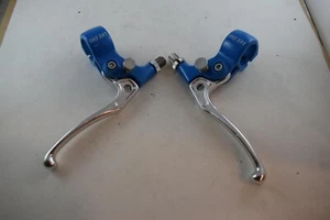 Juego de palancas de freno Lee Chi Old School BMX cian plata aluminio vintage años 80 NOS - Imagen 1 de 10