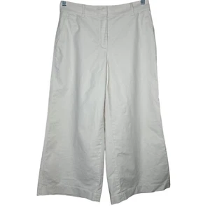 Lafayette 148 cremefarben Baumwollmischung weites Bein Cropped Hose Größe 6 adrett - Bild 1 von 7