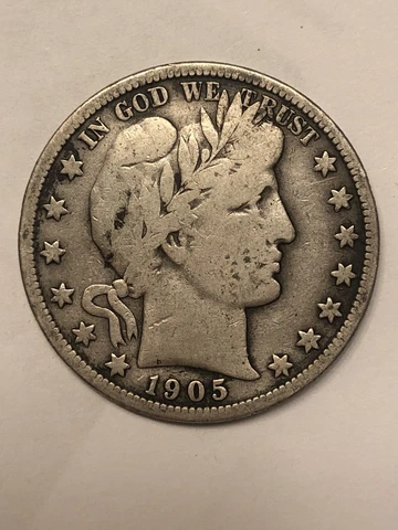1905 S Barber Silver Half Dollar 50c Partial Liberty Nice Rims Cover