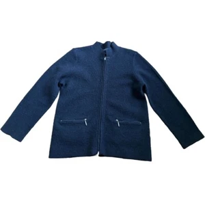 Alexandra Bartlett 100% Wool Jacket Blazer Black Zip Up - Women's Large - Picture 1 of 5