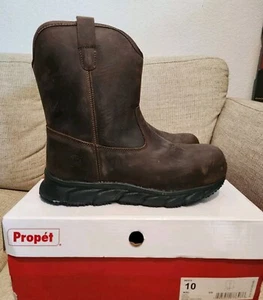 Propet Smith 9 Inch Electrical Composite Toe Work  Mens Brown Work Safety Shoes - Picture 1 of 6