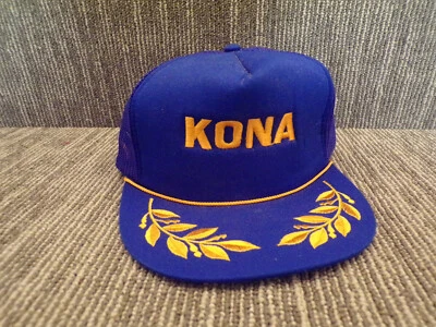 Vtg NOS KONA Hawaii  Snapback Mesh Trucker Hat/Cap w/Gold Leaf Scrambled Egg - Image 1 of 3