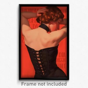 Russian Movie Poster - Man Feeling Possessive, Fresh Black Corset (Art Print) - Picture 1 of 1