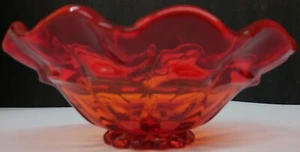 Fenton Amberina Art Glass Valencia Candy Dish - Picture 1 of 7