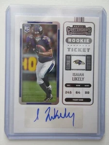 2022 Panini Contenders NFL Isaiah Likely Rookie Ticket RC Card Auto Prizm Holo - Picture 1 of 3